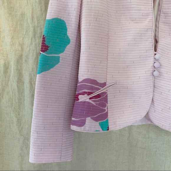 Vintage Blush Floral Quilted Blazer | Size XS - S - Picture 4 of 8